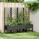 plantekasse med espalier 160x40x142 cm PP sort