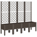 plantekasse med espalier 160x40x142 cm PP brun