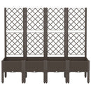 plantekasse med espalier 160x40x142 cm PP brun