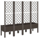 plantekasse med espalier 160x40x142 cm PP brun
