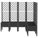 plantekasse med espalier 160x120x142 cm PP sort