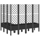 plantekasse med espalier 160x120x142 cm PP sort