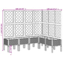 plantekasse med espalier 160x120x142 cm PP sort