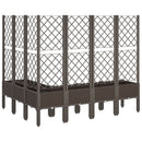 plantekasse med espalier 160x120x142 cm PP brun