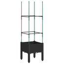 plantekasse med espalier 40x40x142,5 cm PP sort