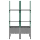 plantekasse med espalier 80x40x142,5 cm PP lysegrå