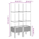 plantekasse med espalier 80x40x142,5 cm PP sort