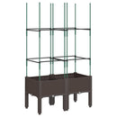 plantekasse med espalier 80x40x142,5 cm PP brun