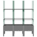 plantekasse med espalier 120x40x142,5 cm PP lysegrå