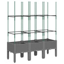 plantekasse med espalier 120x40x142,5 cm PP lysegrå
