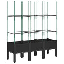 plantekasse med espalier 120x40x142,5 cm PP sort