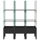 plantekasse med espalier 120x40x142,5 cm PP sort