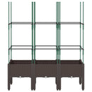 plantekasse med espalier 120x40x142,5 cm PP brun