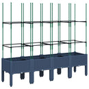 plantekasse med espalier 160x40x142,5 cm PP blågrå