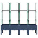 plantekasse med espalier 160x40x142,5 cm PP blågrå