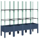 plantekasse med espalier 160x40x142,5 cm PP blågrå