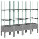 plantekasse med espalier 160x40x142,5 cm PP lysegrå