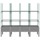 plantekasse med espalier 160x40x142,5 cm PP lysegrå