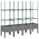 plantekasse med espalier 160x40x142,5 cm PP lysegrå
