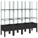 plantekasse med espalier 160x40x142,5 cm PP sort