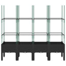 plantekasse med espalier 160x40x142,5 cm PP sort