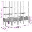plantekasse med espalier 160x40x142,5 cm PP sort