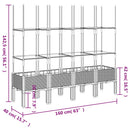 plantekasse med espalier 160x40x142,5 cm PP hvid