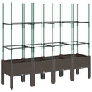 plantekasse med espalier 160x40x142,5 cm PP brun