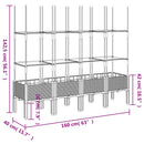 plantekasse med espalier 160x40x142,5 cm PP brun