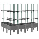 plantekasse med espalier 160x120x142,5 cm PP lysegrå
