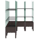 plantekasse med espalier 160x120x142,5 cm PP brun