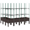 plantekasse med espalier 160x120x142,5 cm PP brun