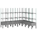 plantekasse med espalier 200x160x142,5 cm PP lysegrå