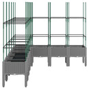 plantekasse med espalier 200x160x142,5 cm PP lysegrå