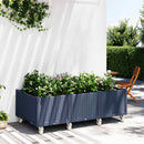 plantekasse med hjul 150x80x54 cm PP blågrå