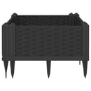 plantekasse med spyd 42,5x42,5x28,5 cm PP sort