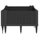 plantekasse med spyd 42,5x42,5x28,5 cm PP sort