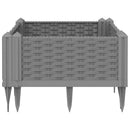 plantekasse med spyd 42,5x42,5x28,5 cm PP lysegrå