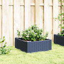 plantekasse med spyd 42,5x42,5x28,5 cm PP blågrå