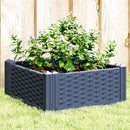 plantekasse med spyd 42,5x42,5x28,5 cm PP blågrå