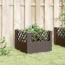 plantekasse med spyd 43,5x43,5x43,5 cm PP brun