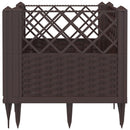 plantekasse med spyd 43,5x43,5x43,5 cm PP brun