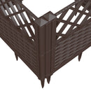 plantekasse med spyd 43,5x43,5x43,5 cm PP brun