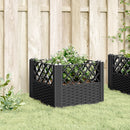 plantekasse med spyd 43,5x43,5x43,5 cm PP brun