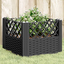 plantekasse med spyd 43,5x43,5x43,5 cm PP brun