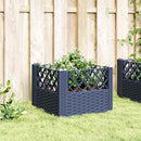 plantekasse med spyd 43,5x43,5x43,5 cm PP blågrå