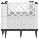 plantekasse med spyd 43,5x43,5x43,5 cm PP hvid