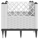 plantekasse med spyd 43,5x43,5x43,5 cm PP hvid