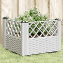 plantekasse med spyd 43,5x43,5x43,5 cm PP hvid