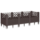 plantekasse med spyd 123,5x43,5x43,5 PP brun